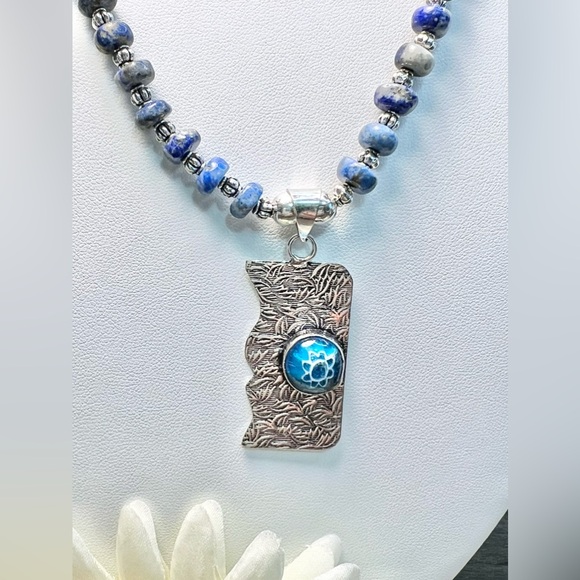 LAPIS LAZULI/MURANO GLASS NECKLACE SET - Picture 6 of 9
